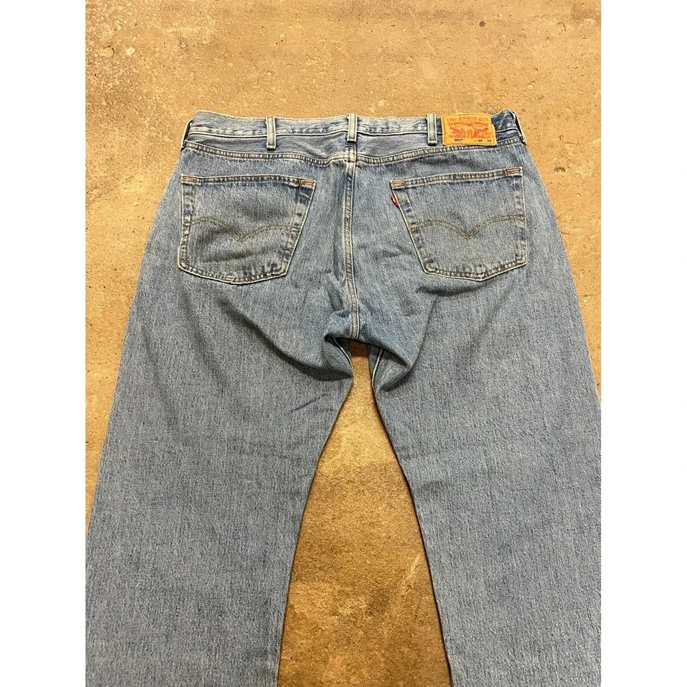 Levi's 501 Straight Jeans Men 38x32 Blue‎ Denim Stonewash Cotton Original Fit